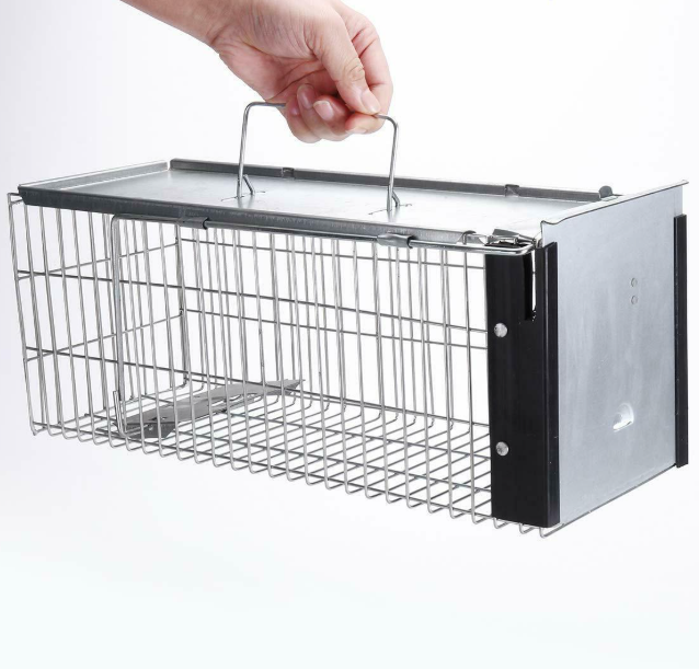 Capcana metalica pentru sobolani 40x16 cm, cursa profesionala reutilizabila pentru rozatoare, capcana mare pentru sobolani si soareci, sistem rezistent din metal pentru casa, ferma sau depozit [5]