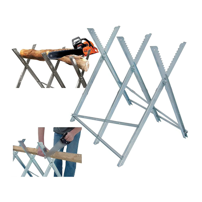 Capra metalica pliabila, material zincat, pentru taiat lemne, 80x80x79 cm, max 150 kg [4]