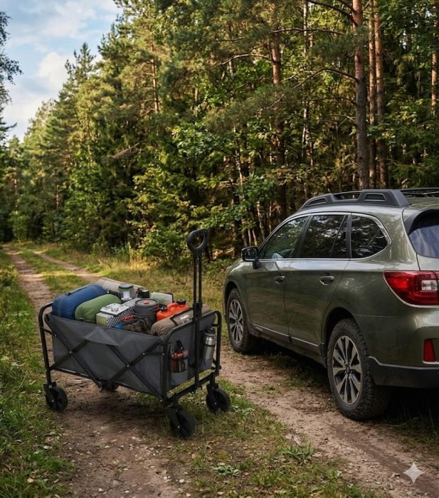 Carucior pliabil transport 100 L, sarcina maxima 60 kg, cadru metalic rezistent, roti mari, pliere rapida, 73x43x48 cm, pentru gradina, camping si cumparaturi, culoare gri [6]