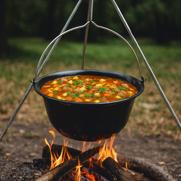 Ceaun emailat negru cu maner metal, pentru gulas si tocanite, capacitate 12l, 39.8x18 cm [2]