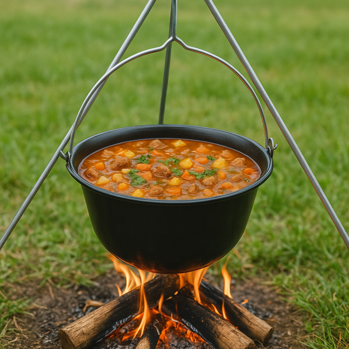 Ceaun emailat negru cu maner metal, pentru gulas si tocanite, capacitate 12l, 39.8x18 cm [3]