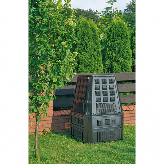 Compostor de gradina, capacitate 420 l, negru, demontabil, 880x800x880 mm [2]