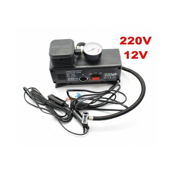 Compresor auto cu manometru, alimentare 12V/220V 120W [3]