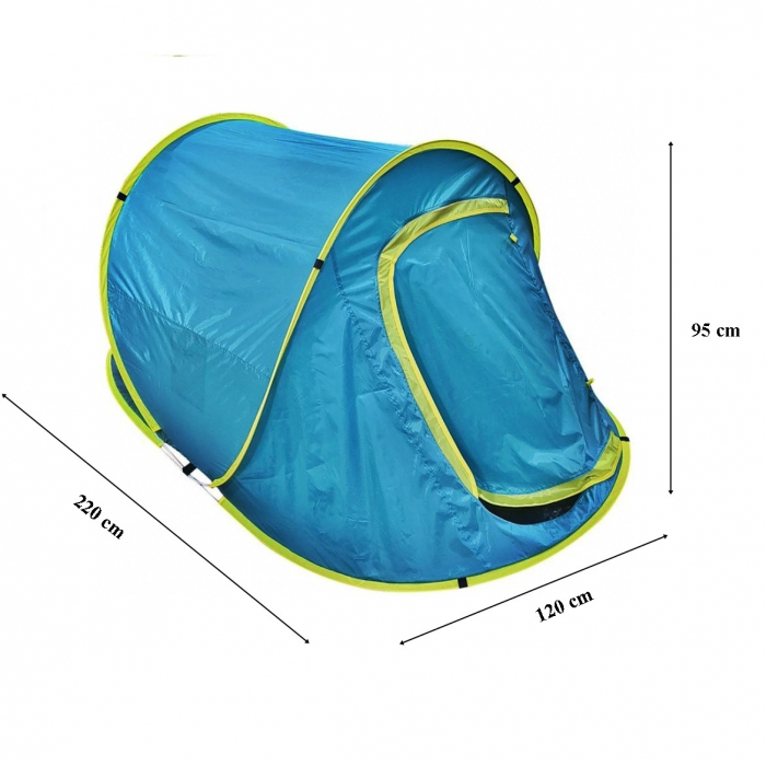 Cort de plaja si picnic SGTT Relax, din poliester si fibra, inchidere frontala. rezistent UV si apa, 220x120x95 cm [2]