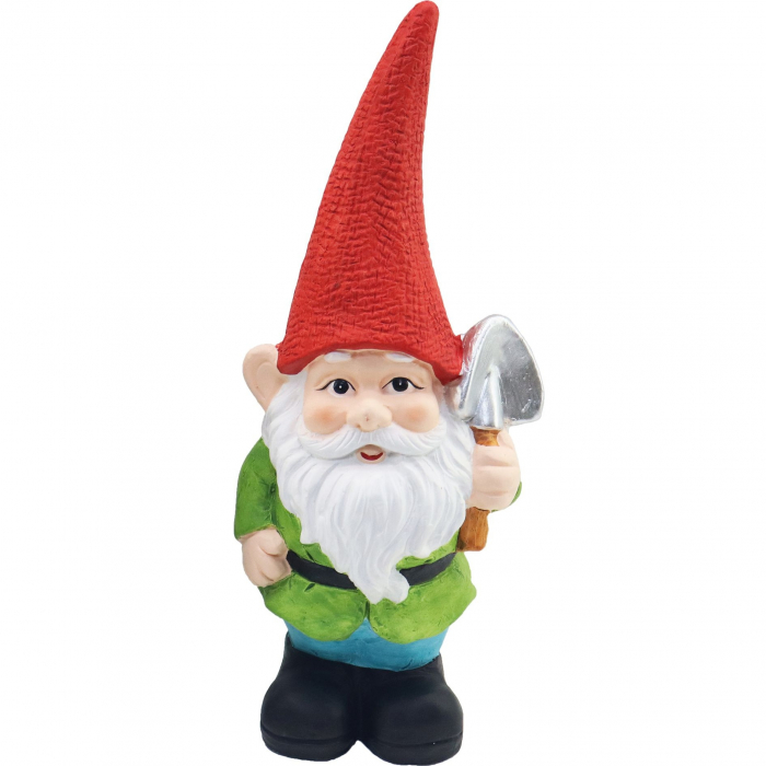 Decoratiune pentru gradina, Gnome with red hat, ceramica, 12.5x8.5x28 cm [1]
