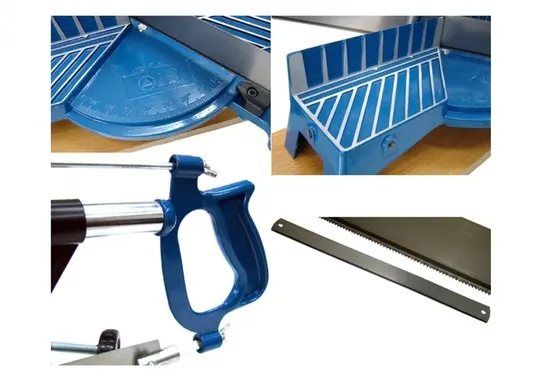 Fierastrau manual profesional pentru taieri la unghi, lama 600 mm, suport lemn, reglaj unghiuri 90, 45, 35, 30, 22.5 grade [4]