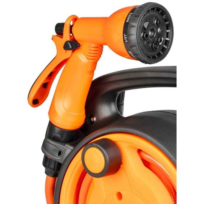 Furtun cu derulator si pistol stropit cu 8 functii, conectica 1/2 si 3/4, 3 straturi, 10m, max 6 bar [3]