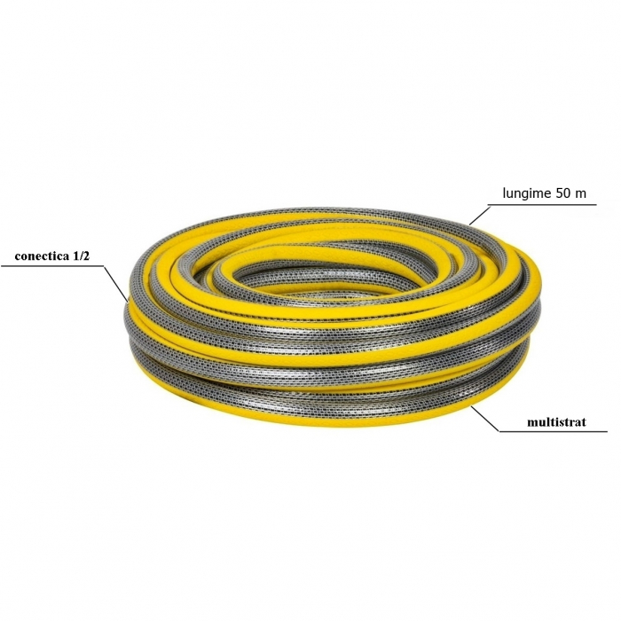 Furtun gradina multistrat Anti-torsion Plus, antirasucire, lungime 50 m, conectica 1/2", protectie UV [2]