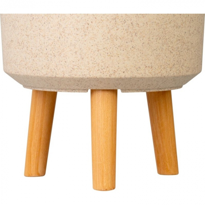 Ghiveci plastic cu 3 picioare pentru flori, BambooFiber, capacitate 15.5 litri, 30x37 cm [3]