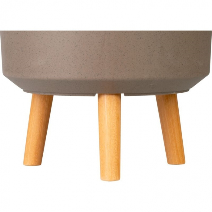 Ghiveci plastic cu 3 picioare pentru flori, CoffePowder, capacitate 15.5 litri, 30x37 cm [4]