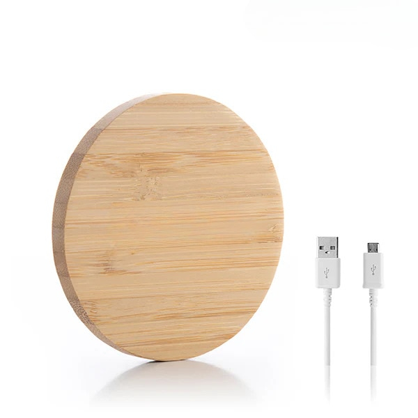 Incarcator wireless Wirber01 pentru telefon, lemn bambus, alimentare USB [2]