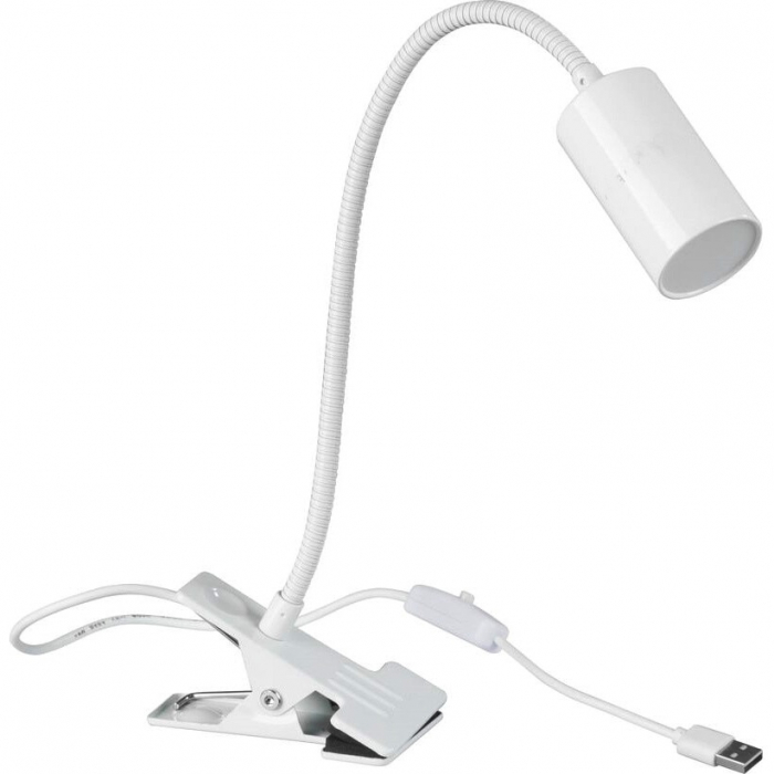 Lampa LED, cu clema de prindere metalica, buton on/off, cablu alimentare USB-C, 80 lumeni, 3000K [1]