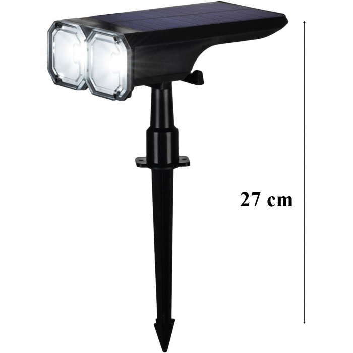 Lampa solara cu 18 Led, 16x10x27 cm, fixare in pamant, reglabila 120 grade, acumulator 1200mAh [3]