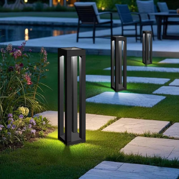 Lampa solara gradina LED, inaltime 35/46 cm iluminare automata lumina alba calda alimentare solara exterior, acumulator 500 mAh [2]