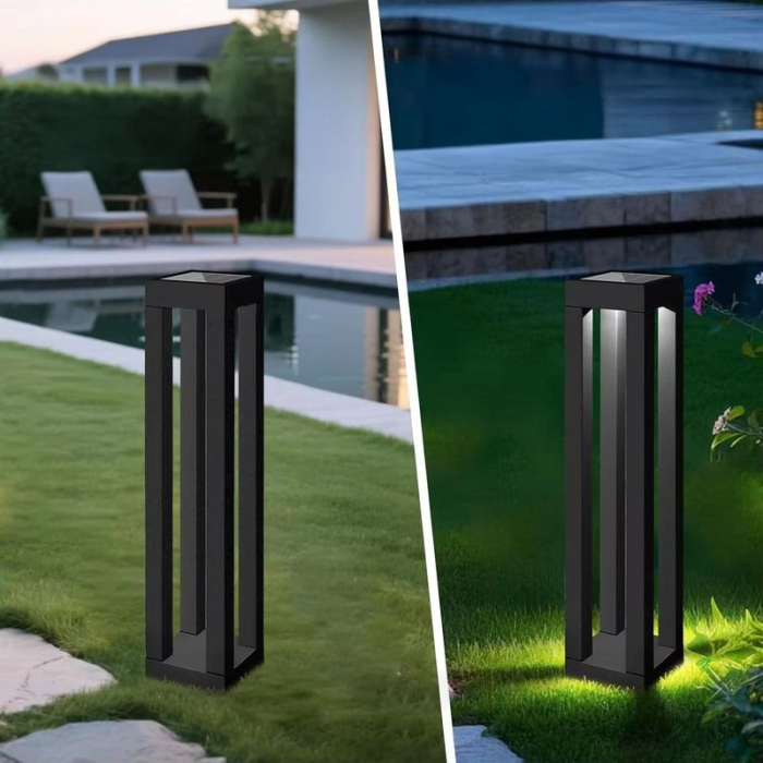 Lampa solara gradina LED, inaltime 35/46 cm iluminare automata lumina alba calda alimentare solara exterior, acumulator 500 mAh [3]