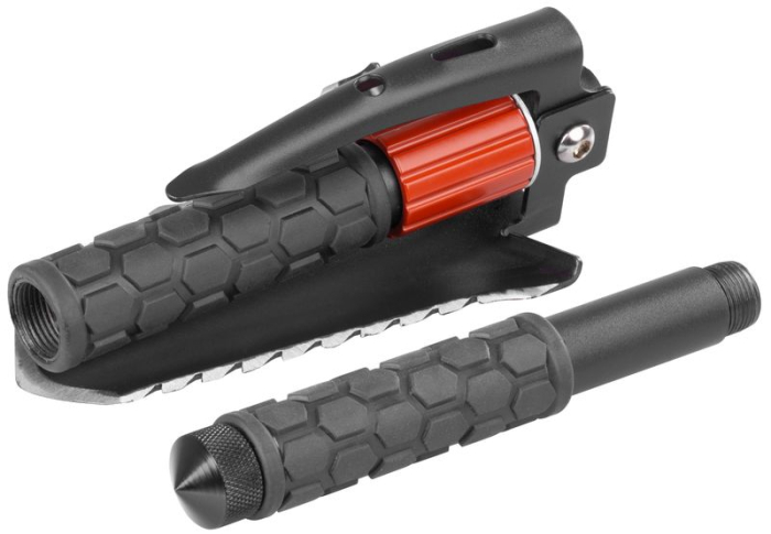 Lopata tactica pliabila multifunctionala, 8 functii, amnar pentru aprindere foc, spargator geam, husa transport, camping, pescuit si drumetii, 36 cm [4]