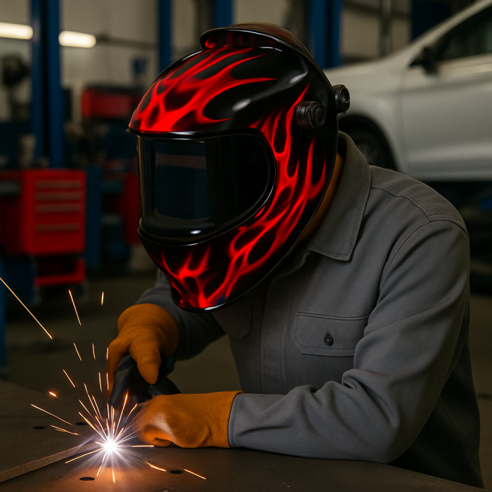 Masca sudura FireFlame, autodark, reglaj automat, alimentare celule solare + baterie [3]