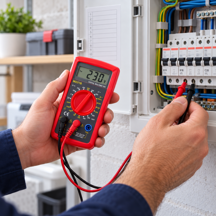 Multimetru digital, tensiune AC/DC pana la 300 V, masurare curent DC si rezistenta, test diode, semnalizare acustica, ecran LCD, sonde test, baterie 9 V inclusa [3]