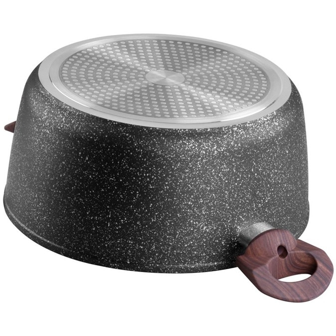 Oala rotunda cu capac triplu-strat BML24, diametru 24 cm, 4 l, manere lemn [3]