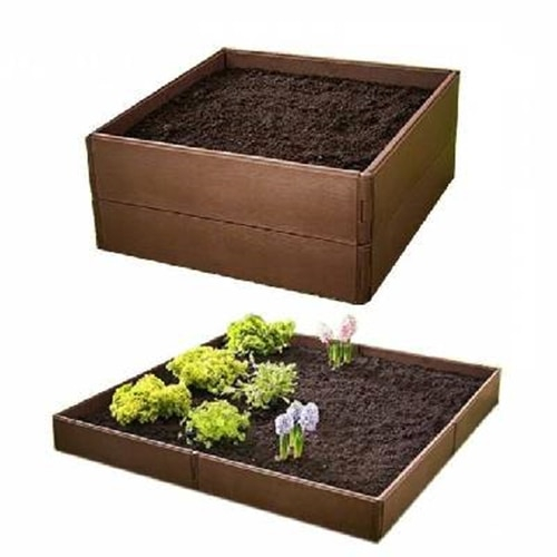 Pat pentru flori din plastic, 8 bucati, culoare maro, 57x13 cm/buc [3]
