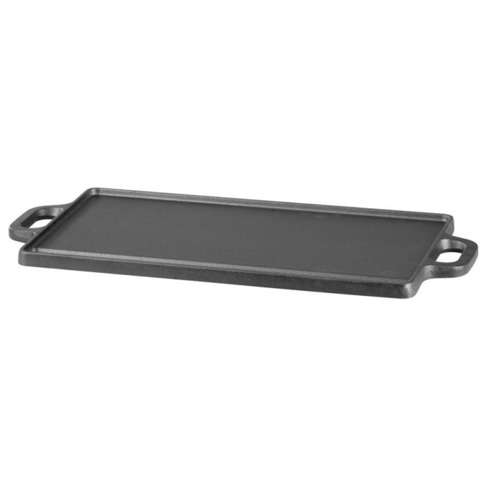 Plita reversibila din fonta pentru grill, dreptunghiulara, cu manere 50x23x1.5 cm [2]