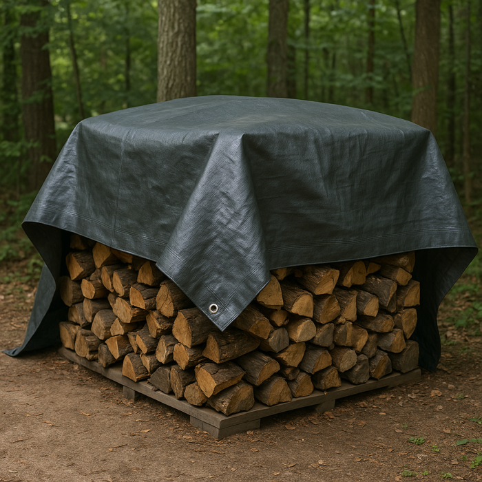 Prelata impermeabila, 2x2m, densitate 200g/mﾲ, inele de prindere, gri inchis [4]