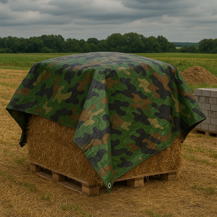 Prelata impermeabila Army Camouflage, 2x3m cu inele de prindere, 80gr/mﾲ [2]