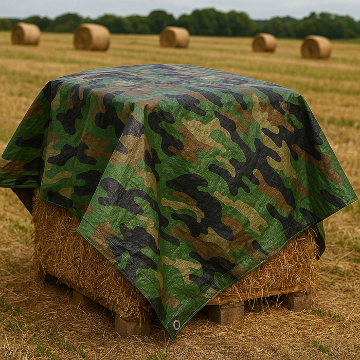 Prelata impermeabila Army Camouflage, 3x4m cu inele de prindere, 80gr/mﾲ [5]