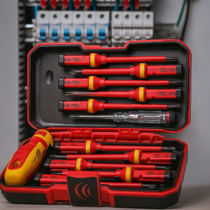 Set 13 surubelnite VDE pentru electricieni cu maner interschimbabil, izolate 1000V in cutie transport [2]
