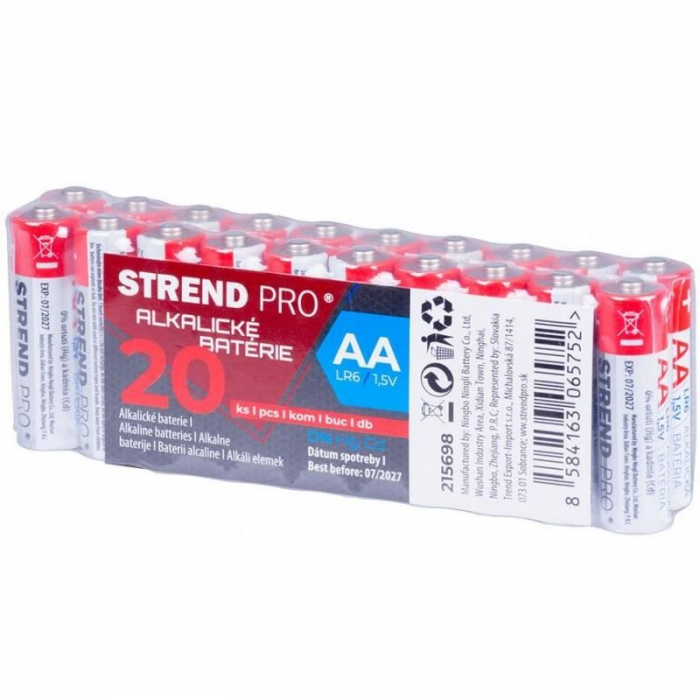 Set 20 baterii alcaline Strend Pro, LR6, AA, 1.5 V [2]