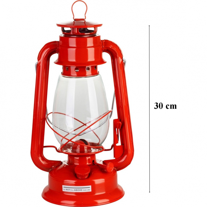 Set lampa cu fitil + ulei lampa 1l, culoare rosie, inaltime 30cm [2]