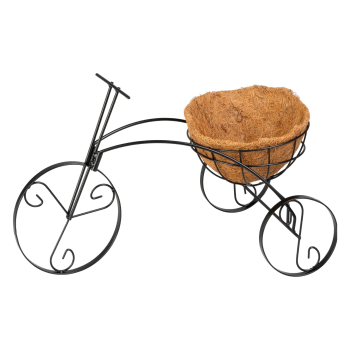 Suport decorativ din metal pentru ghiveci flori, tip bicicleta, 48x30x30 cm [1]