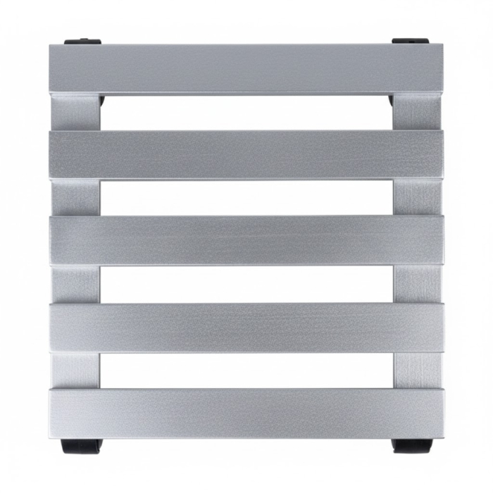 Suport din lemn mobil cu 4 roti pentru ghivece de flori, 30x30 cm, max 50 kg, culoare argintie [4]