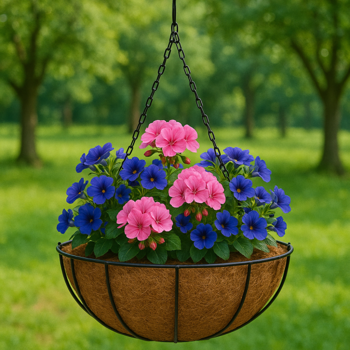 Suport pentru flori din cocos si metal SGTT Coconut 30x30x14 cm [6]