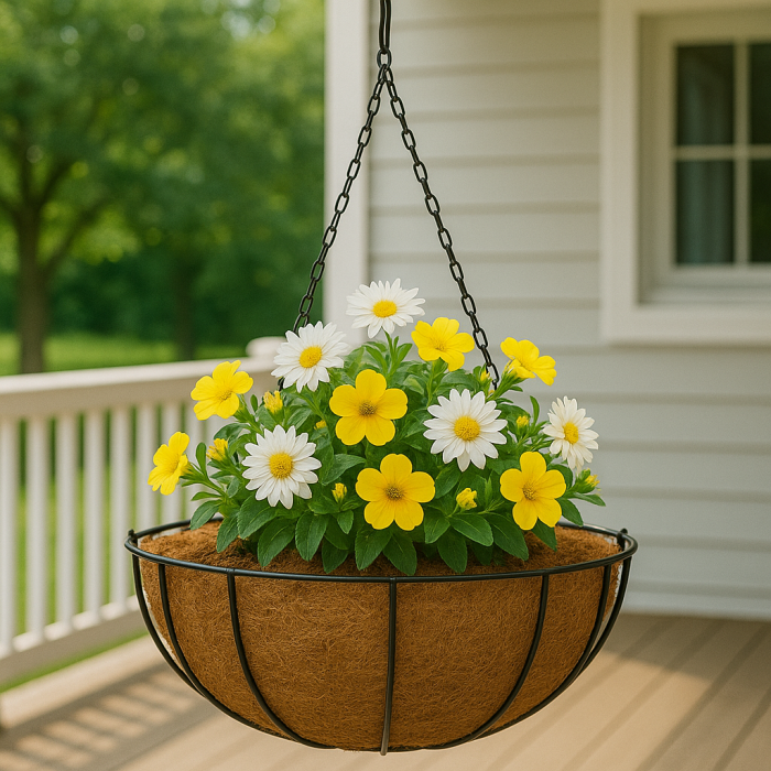 Suport pentru flori din cocos si metal SGTT Coconut 35x35x17 cm [5]