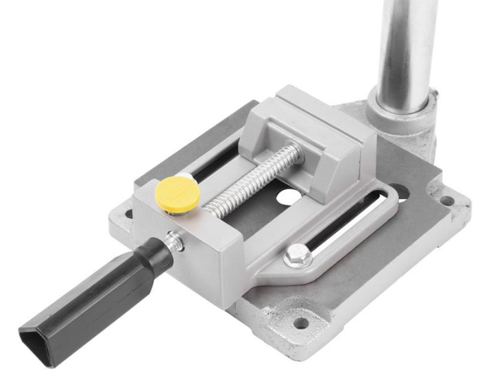 Suport profesional pentru bormasina, stand vertical pentru masina de gaurit, cu clema de colt, reglaj pe inaltime, fixare pe banc de lucru, pentru gaurire precisa la 90 grade [5]