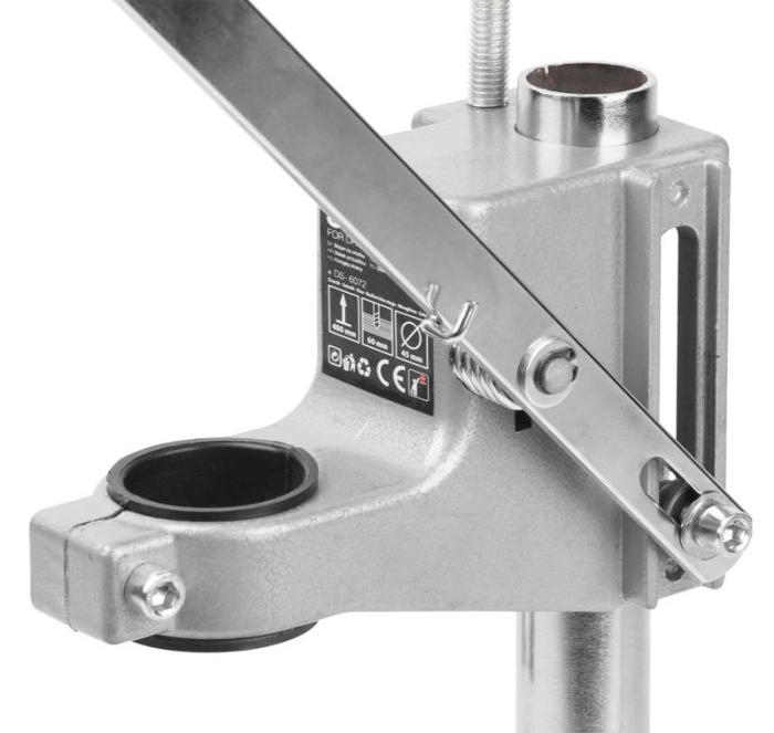 Suport profesional pentru bormasina, stand vertical pentru masina de gaurit, cu clema de colt, reglaj pe inaltime, fixare pe banc de lucru, pentru gaurire precisa la 90 grade [4]