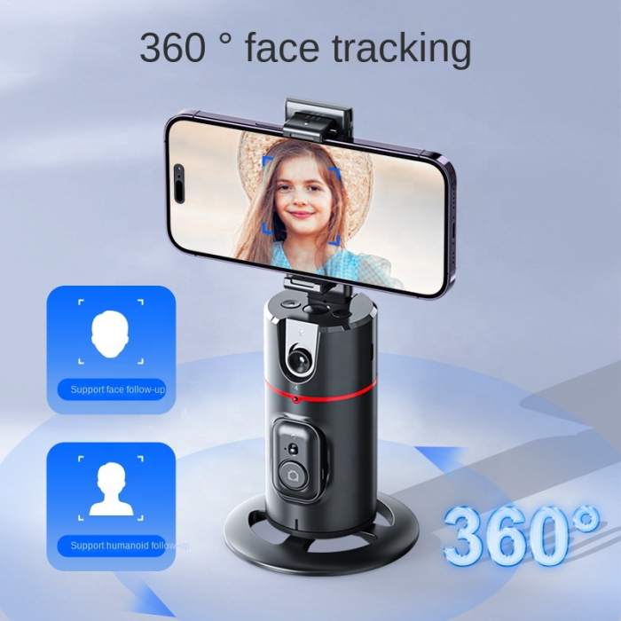 Suport telefon inteligent cu urmarire faciala AI, rotatie 360°, control prin gesturi, telecomanda wireless,gimbal pentru TikTok, live streaming, vlog si video call [4]