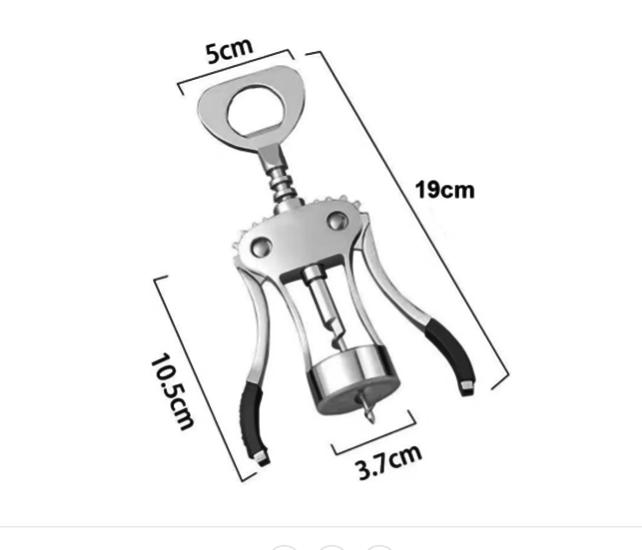 Tirbuson pentru desfacut sticle vin, maner ergonomic, multifunctional, 19 cm [2]