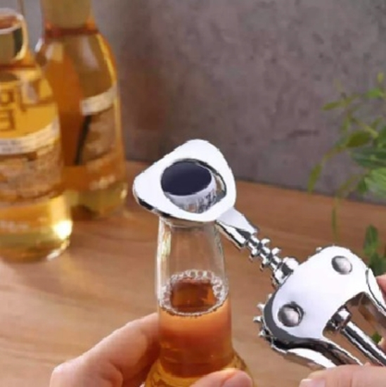 Tirbuson pentru desfacut sticle vin, maner ergonomic, multifunctional, 19 cm [3]