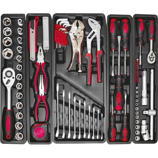 Trusa scule 85 piese, biti, tubulare, chei hexagonale, surubelnite, in cutie transport metal [2]