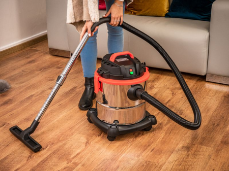 Aspirator industrial umed si uscat, 1200 W, rezervor metalic 20 L, putere aspirare 17 kPa, functie suflare, debit aer 33 l/s, cablu 5.5 m, accesorii incluse [1]