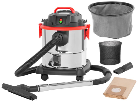 Aspiratoare, Suflante si Tocatoare - Aspirator industrial umed si uscat, 1200 W, rezervor metalic 20 L, putere aspirare 17 kPa, functie suflare, debit aer 33 l/s, cablu 5.5 m, accesorii incluse