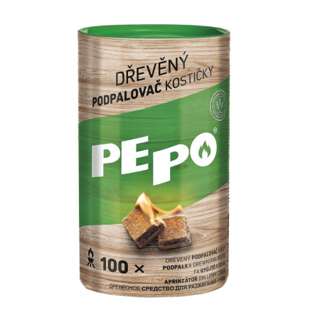 Ustensile gratar - Brichete ecologice pentru aprins gratarul, seminee, sobe, PePo Wood Cube, 100 buc/cutie