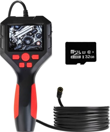 Accesorii scule de mana - Camera de inspectie endoscopica cu ecran LCD, inregistrare foto/video, sonda 8 mm, cablu 2 m, iluminare LED reglabila, card MicroSD 32 GB inclus