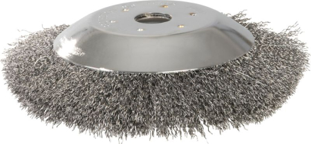 Consumabile masini gradinarit - Cap motocoasa cu perie de sarma, disc 200 mm, prindere 25.4 mm, otel carbon, pentru indepartat buruieni, muschi si murdarie, max. 10.000 rpm
