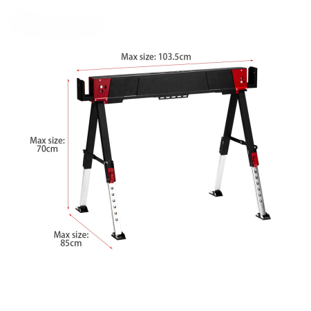 Capra profesionala de lucru, pliabila, reglabila pe inaltime 61-85 cm, suport taiere lemn si materiale, sarcina maxima 600 kg, pentru atelier, constructii, bricolaj [1]