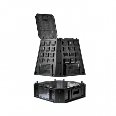 Compostor de gradina, capacitate 420 l, negru, demontabil, 880x800x880 mm [2]