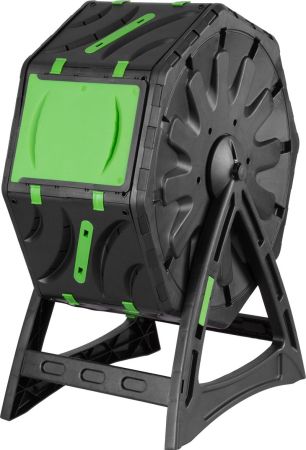 Compostoare gradina - Compostor rotativ cu picioare, capacitate 70 L, sistem de aerisire, plastic rezistent la intemperii, 55,5 x 36 x 72 cm, negru
