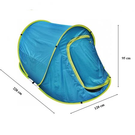 Cort de plaja si picnic SGTT Relax, din poliester si fibra, inchidere frontala. rezistent UV si apa, 220x120x95 cm [1]